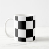 Schwarzweiss-Schachbrett-Retro Hipster Kaffeetasse (Links)