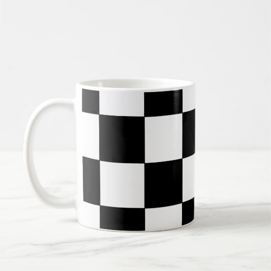 Schwarzweiss-Schachbrett-Retro Hipster Kaffeetasse (Links)