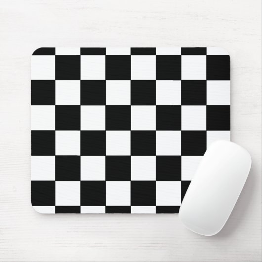 Schwarzweiss-Schachbrett-Retro Hipster Mousepad (Mit Mouse)