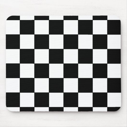 Schwarzweiss-Schachbrett-Retro Hipster Mousepad (Vorne)