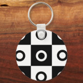 Schwarzweiß-Schachbrett Schlüsselanhänger (Vorderseite)