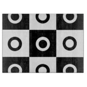 Schwarzweiß-Schachbrett Schneidebrett (Vorderseite)