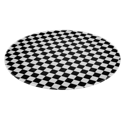 Schwarzweiss-Schachbrett Schneidebrett (Ecke)