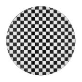 Schwarzweiss-Schachbrett Schneidebrett (Vorderseite)