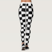 Schwarzweiss-Schachbrettdruck Leggings (Rückseite)
