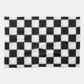 Schwarzweiss-Schachbrettmuster Geschirrtuch (Horizontal)
