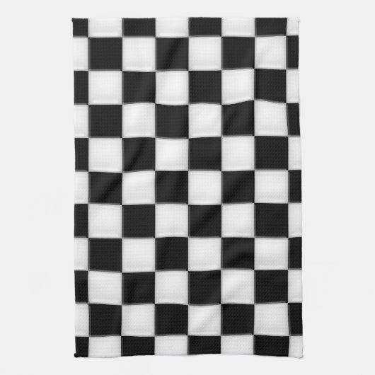 Schwarzweiss-Schachbrettmuster Geschirrtuch (Vertikal)