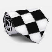 Schwarzweiss-Schachbrettmuster Krawatte (Gerollt)