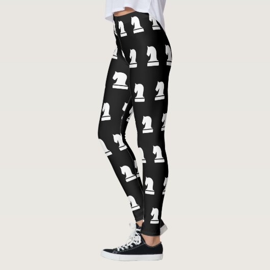 Schwarzweiß-Schachmuster-Leggings Leggings (Links)