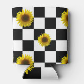 Schwarzweiß-Schachtel und Sonnenblumen-Druck Dosenkühler (Rückseite)