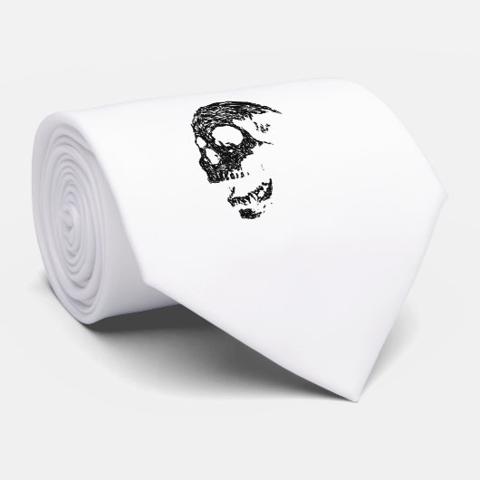 Schwarzweiss-Schädel-Entwurf Krawatte (Gerollt)