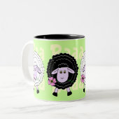 Schwarzweiss-Schafe Zweifarbige Tasse (Vorderseite Links)