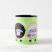 Schwarzweiss-Schafe Zweifarbige Tasse (Mittel)