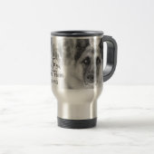 Schwarzweiss-Schäferhund-Typografie-Tasse Reisebecher (VorderseiteRechts)