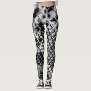 Schwarzweiss-Schlangen-Haut - Tierdruck Leggings