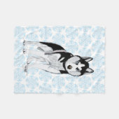 Schwarzweiss-Schlittenhund Fleecedecke (Vorderseite (Horizontal))