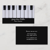 Schwarzweiss-Schlüssel-Klavier-Lehrer Visitenkarte (Vorne/Hinten)