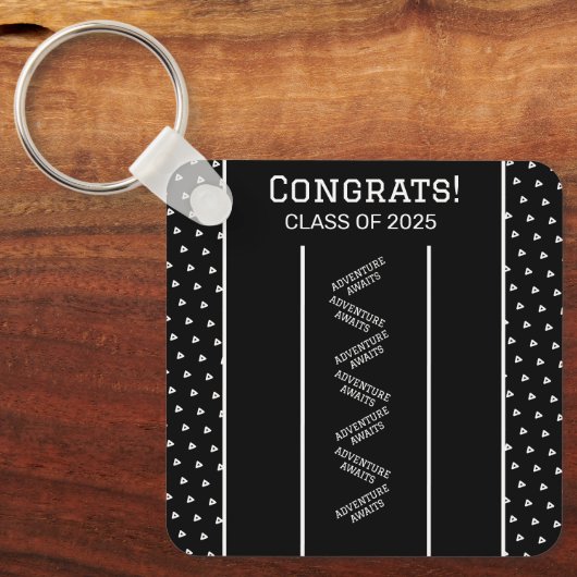 Schwarzweiß-Schlüsselanhänger Schlüsselanhänger (Vorderseite)