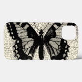 Schwarzweiss-Schmetterling auf gebrochenem Case-Mate iPhone Hülle (Rückseite (Horizontal))