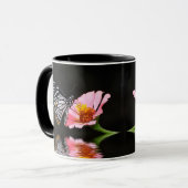 Schwarzweiss-Schmetterlings-Tasse Tasse (Vorderseite Links)