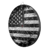 Schwarzweiss-Schmutz-amerikanische Flagge Dartscheibe (Vorderseite rechts)