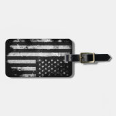 Schwarzweiss-Schmutz-amerikanische Flagge Gepäckanhänger (Vorderseite horizontal)