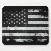 Schwarzweiss-Schmutz-amerikanische Flagge Mousepad (Vorne)