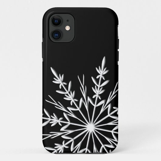 Schwarzweiss-Schneeflocke Case-Mate iPhone Hülle (Rückseite)