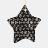 Schwarzweiss-Schneeflocken Keramikornament (Rechts)