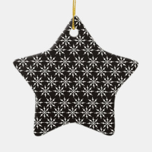 Schwarzweiss-Schneeflocken Keramikornament