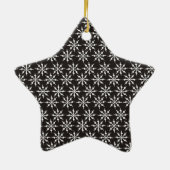 Schwarzweiss-Schneeflocken Keramikornament (Hinten)