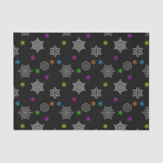 Schwarzweiß-Schneeflocken-Tissue Seidenpapier (Vorderseite)