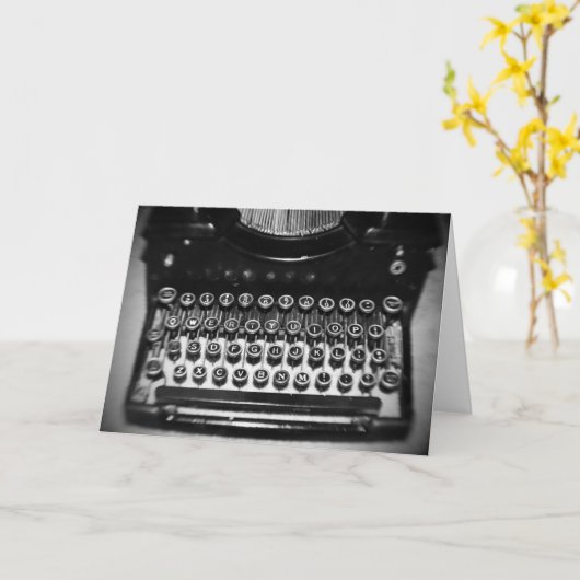 Schwarzweiss-Schreibmaschine Karte (Gelbe Blume)