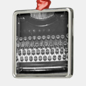 Schwarzweiss-Schreibmaschine Silbernes Ornament (Links)