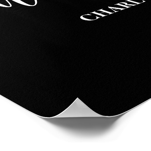 Schwarzweiß-Schrift - Abschluss Poster (Ecke)