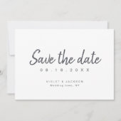 Schwarzweiß-Schriftzeichen Save the Date (Vorderseite)