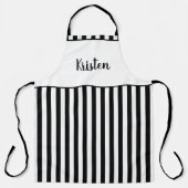 Schwarzweiß-Schürze mit personalisiertem Namen Schürze (Vorderseite)