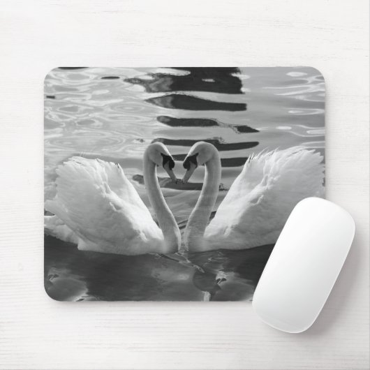 Schwarzweiss-Schwäne Mousepad (Mit Mouse)