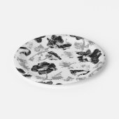 Schwarzweiß, Schwarz, Weiß, Blume, Pappteller (Schrägansicht)