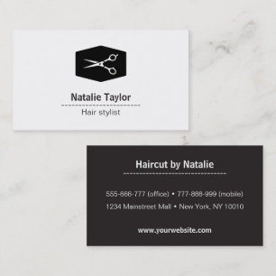 Schwarzweiss Scissor Hairstylist-Visitenkarten Visitenkarte