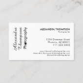 Schwarzweiß-Script-Foto-Fotograf-Geschäft Visitenkarte (Rückseite)