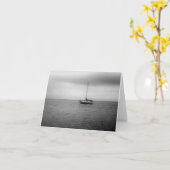 Schwarzweiss-Segelboot-Foto Karte (Gelbe Blume)