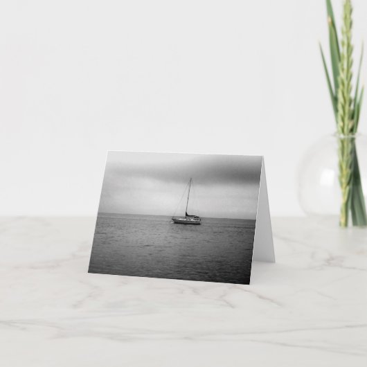 Schwarzweiss-Segelboot-Foto Karte (Vorderseite)