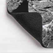 Schwarzweiss-Skate-Silhouette Mousepad (Ecke)