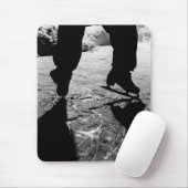 Schwarzweiss-Skate-Silhouette Mousepad (Mit Mouse)