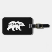 Schwarzweiss-Skript-Mutter Bear Silhouette Gepäckanhänger (Vorderseite horizontal)