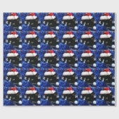 Schwarzweiss-Smokingskatzenweihnachtshutlametta Geschenkpapier (Flach)