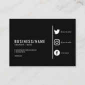 Schwarzweiß-Social Media Visitenkarte (Vorderseite)