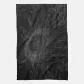 Schwarzweiss-Sonnenblume-Skizze-Entwurf Geschirrtuch (Vertikal)