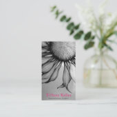 Schwarzweiss-Sonnenblume Visitenkarte (Stehend Vorderseite)